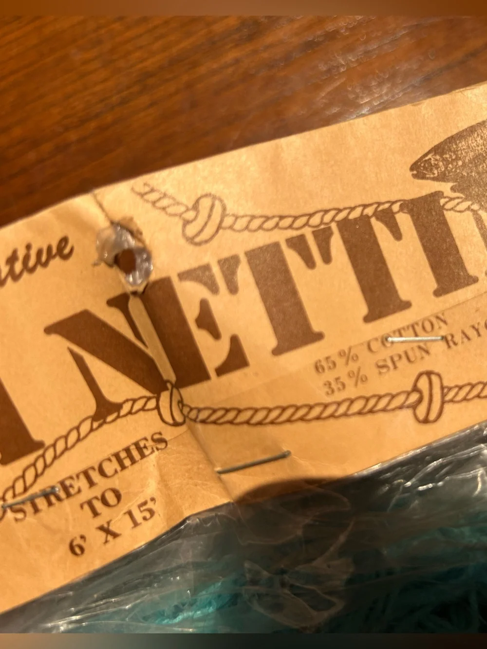 15 FEET!! Fish netting-Teal Blue, 6 ft wide. Think of the decorating you’ve got!